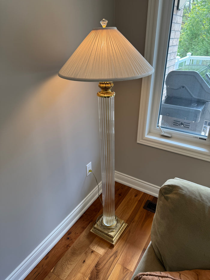 Brass and Glass Floor Lamp