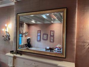 Large Gold & Black Double Framed Mirror