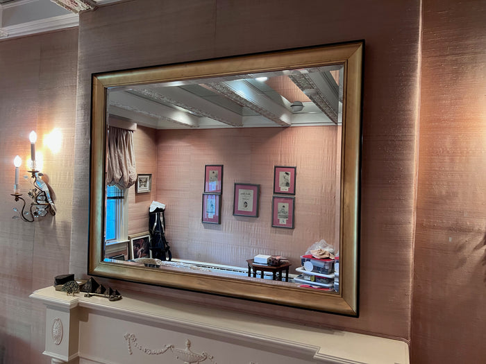 Large Gold & Black Double Framed Mirror