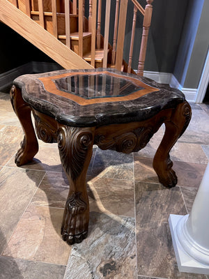 Michael Amini Signature Series by AICO 'Eden' Marble/Glass Side Table #2