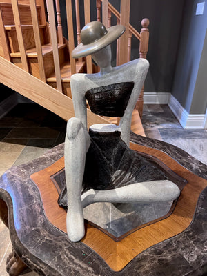 Resin Sculpture, Woman Sitting