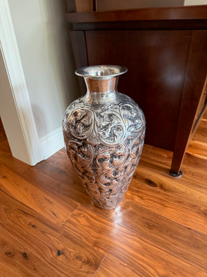 Silver Decorative Floor Vase