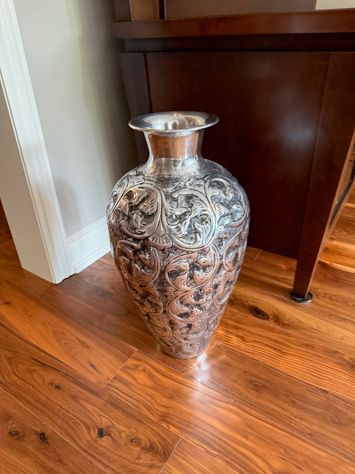 Silver Decorative Floor Vase