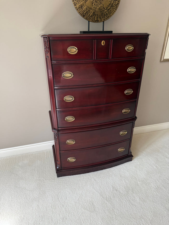 Vintage Andrew Malcolm highboy dresser