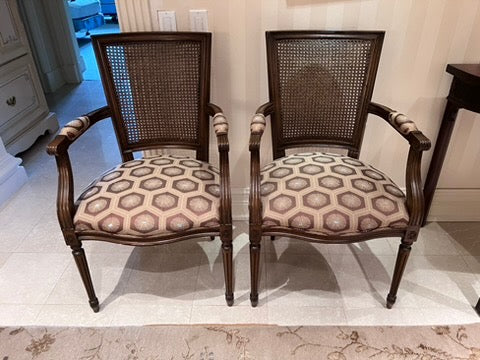 Pair of Louis XVI Cane Back Armchairs