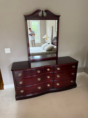 Vintage Andrew Malcolm dresser with mirror
