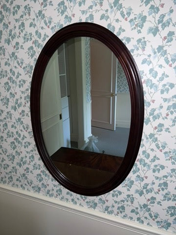 Oval Wood Mirror