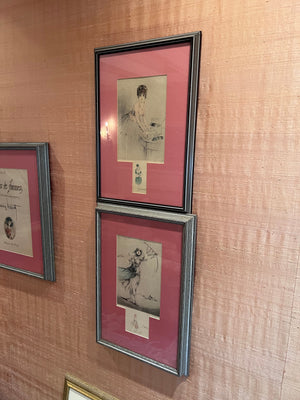 2 Louis Icart Signed Sketches/Etchings- 'WW1 Women'