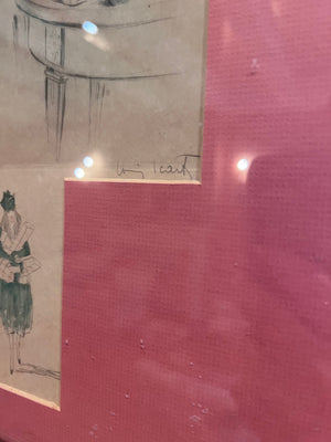 2 Louis Icart Signed Sketches/Etchings- 'WW1 Women'
