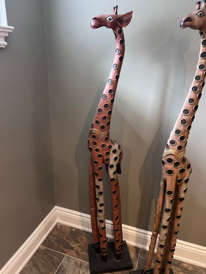 2 Giraffe Floor Statues