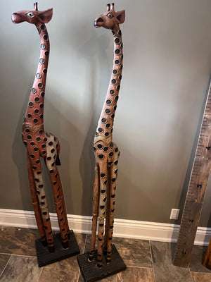 2 Giraffe Floor Statues