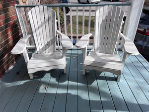 Pair of Wood White Adirondack Muskoka Chairs