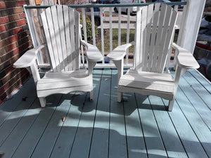Pair of Wood White Adirondack Muskoka Chairs