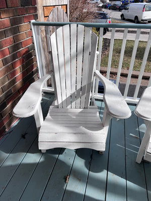 Pair of Wood White Adirondack Muskoka Chairs