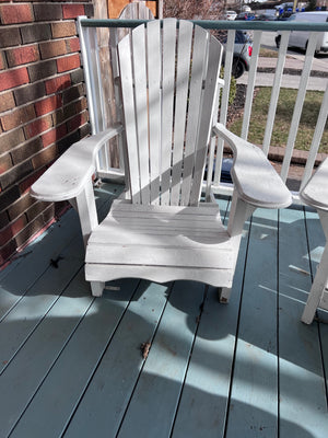Pair of Wood White Adirondack Muskoka Chairs