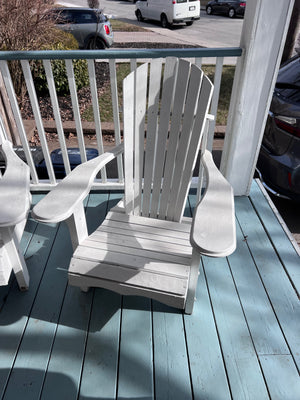 Pair of Wood White Adirondack Muskoka Chairs