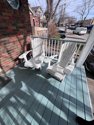 Pair of Wood White Adirondack Muskoka Chairs