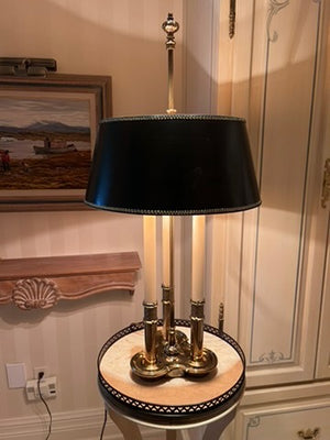 Vintage Brass Stiffel Bouillotte Lamp, 3-Light