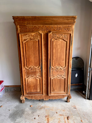 Beautiful Wood Carved Mexican Armoire
