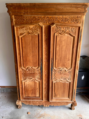 Beautiful Wood Carved Mexican Armoire