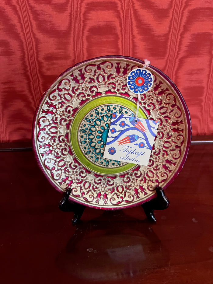 Topkapi Collection Hand Decorated Small Glass Plate