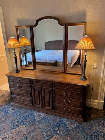 ethan allen dresser vintage American Colonial Solid Maple Seven-Drawer Dresser, 1970s Vintage Ethan Allen Dresser with