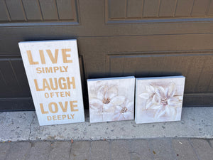 Wall Art 3pc Small Lot