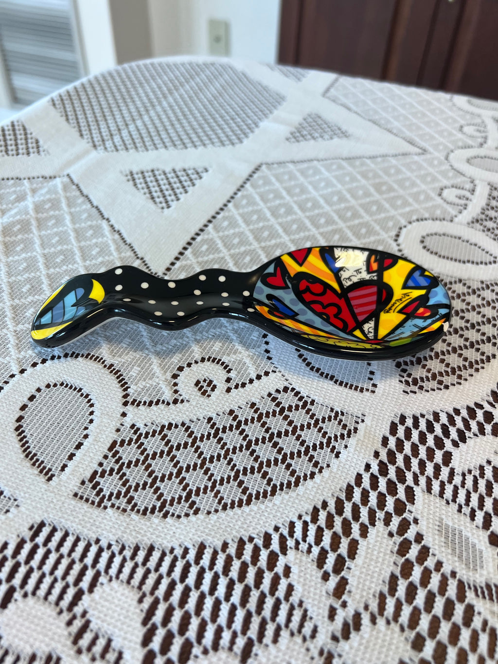 ROMERO BRITTO CERAMIC "A NEW DAY" SPOON REST
