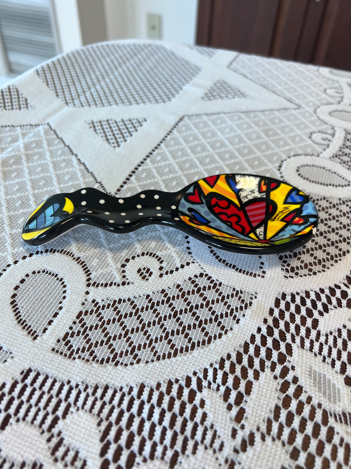 ROMERO BRITTO CERAMIC "A NEW DAY" SPOON REST