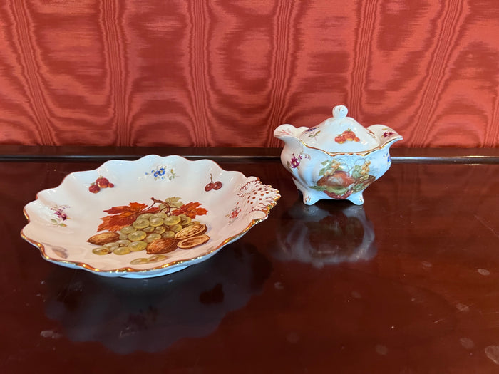 Hammersley 4586 Scalloped Plate + Sugar Dish