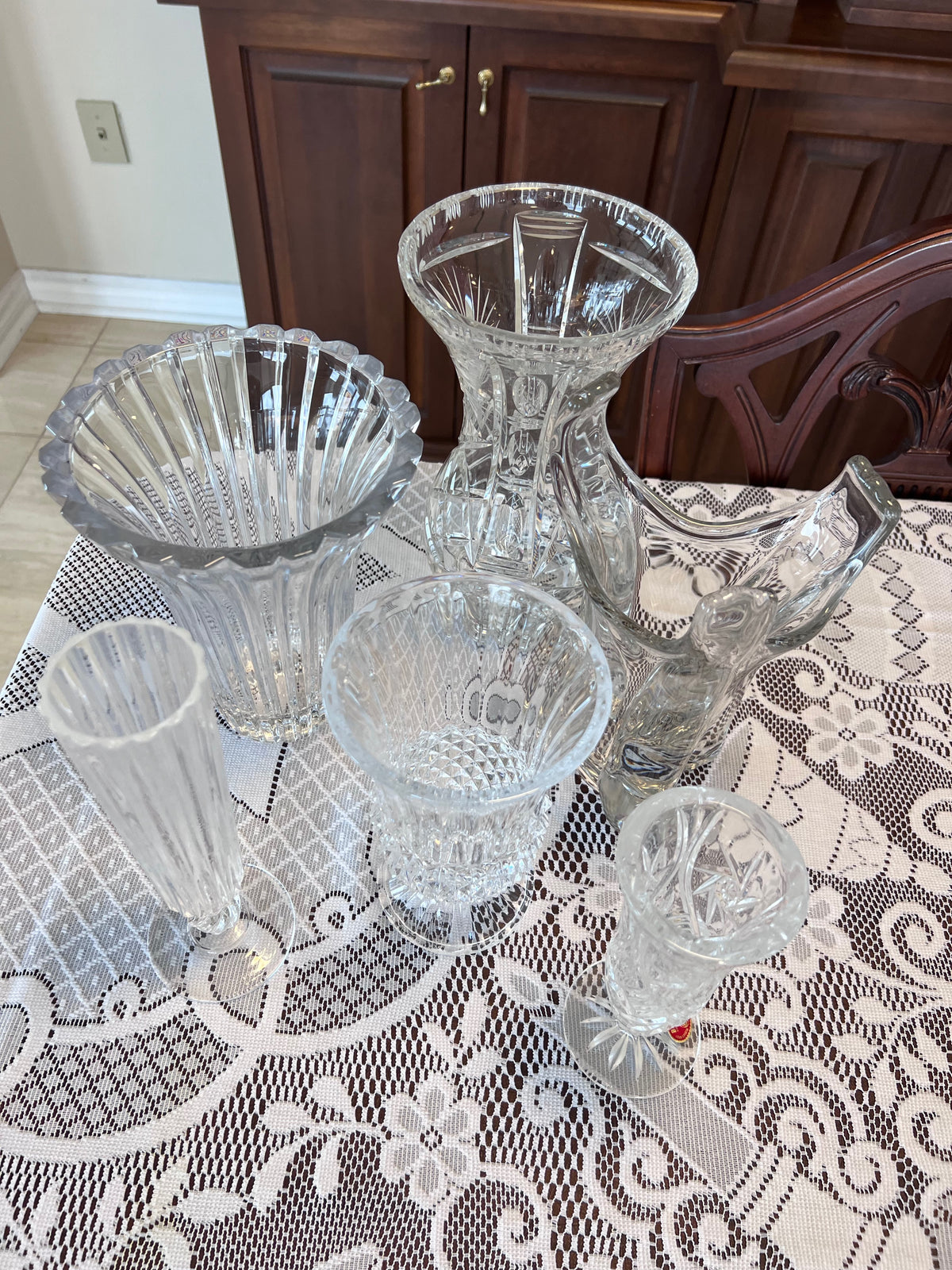 Crystal Vases Lot