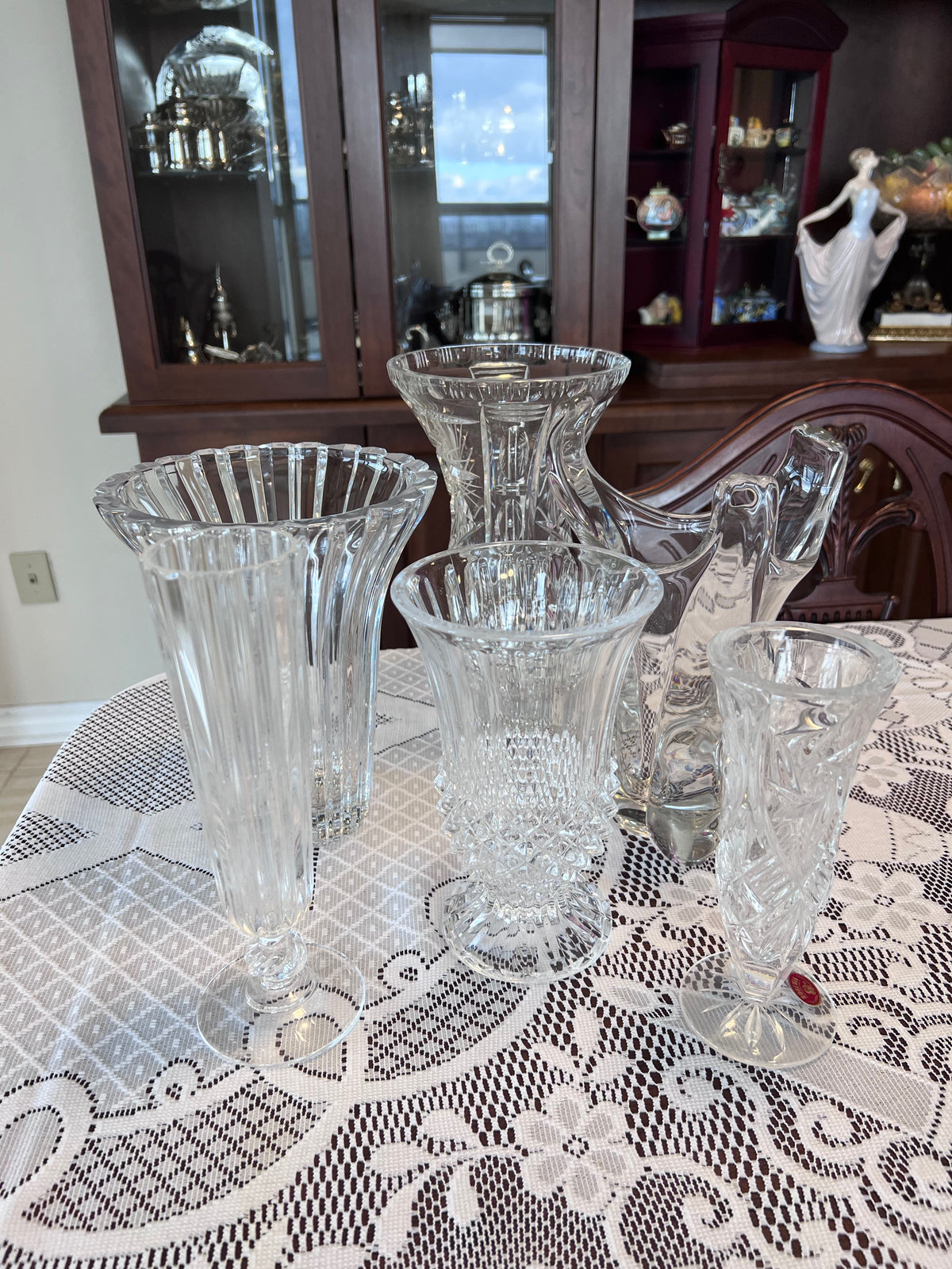Crystal Vases Lot