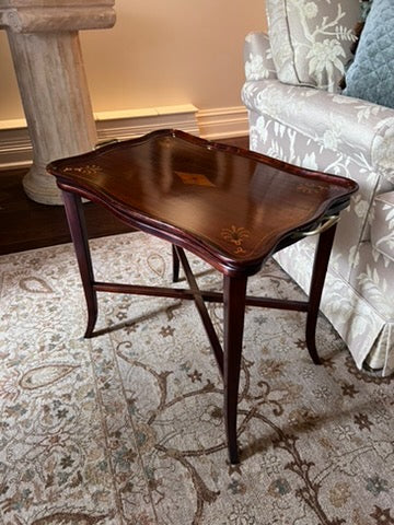 Antique Shaped Mahogany Tray on Custom Stand, Circa 1890 (*purchased for $1,450)