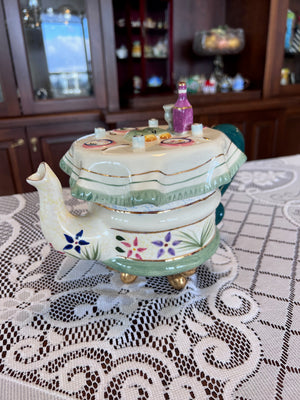 1994 AVIV JUDAICA Ceramic Figural SHABBAT TABLE Tea Pot
