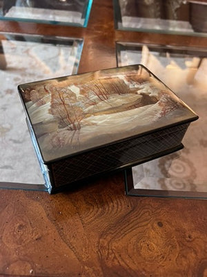 Mother Of Pearl Fedoskino Russian Lacquer Box