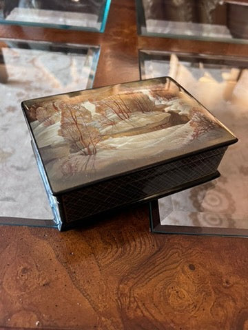 Mother Of Pearl Fedoskino Russian Lacquer Box