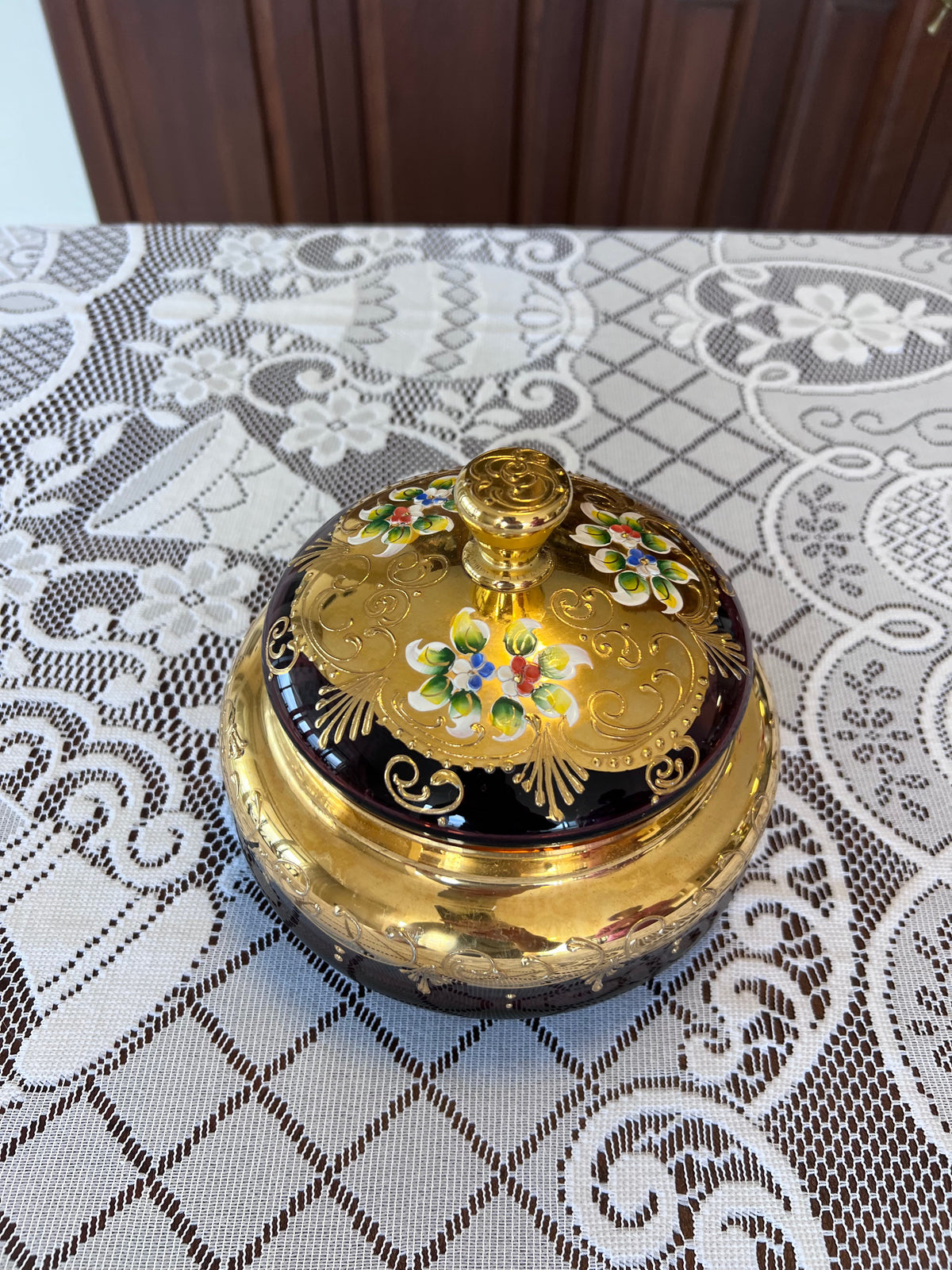 Vimax Italy Purple Lidded Glass Dish