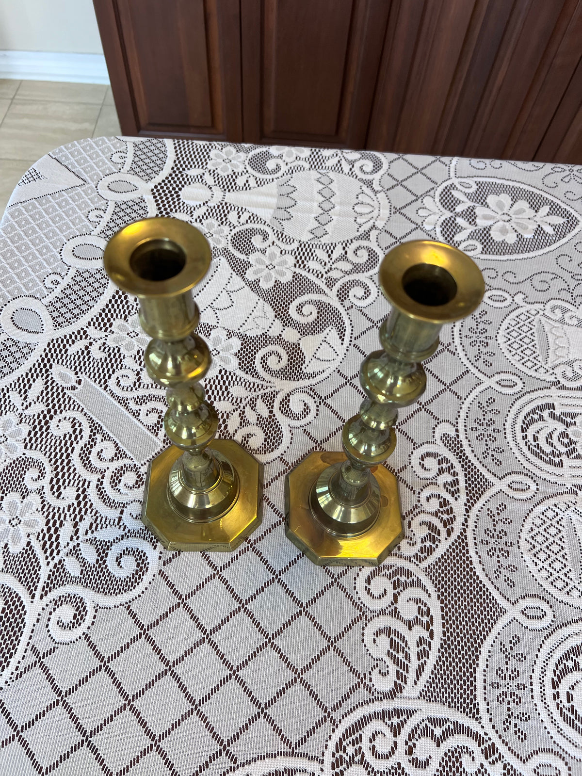 Pair of Brass Candle Holders