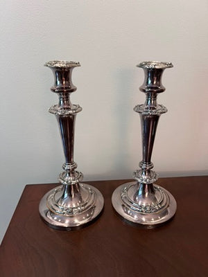 Pair of Sheffield Silverplate Candlesticks
