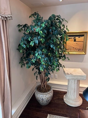 Faux Tree with Porcelain Planter
