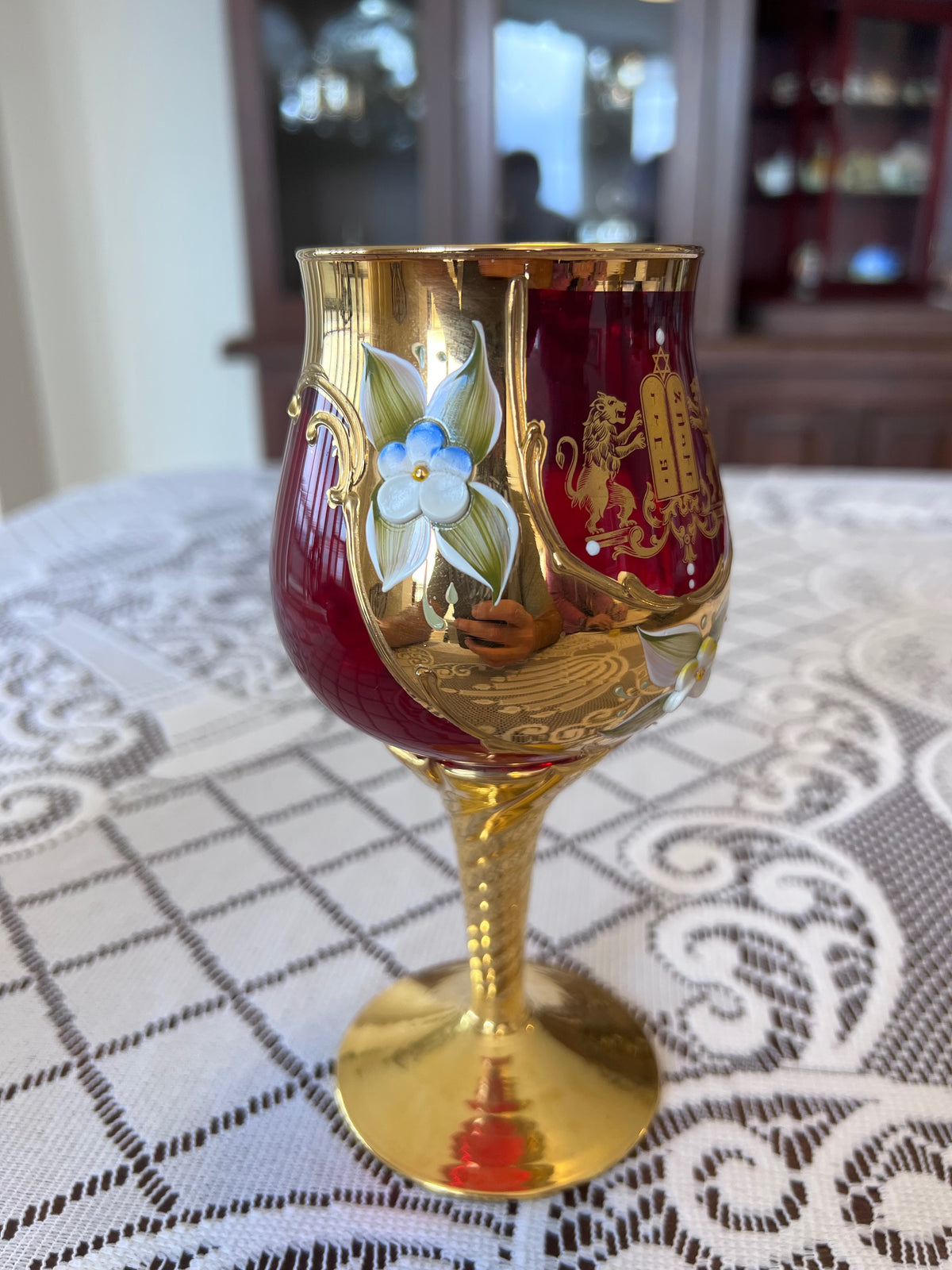 Murano Glass Made in Italy Judaica Goblet- 6.5"