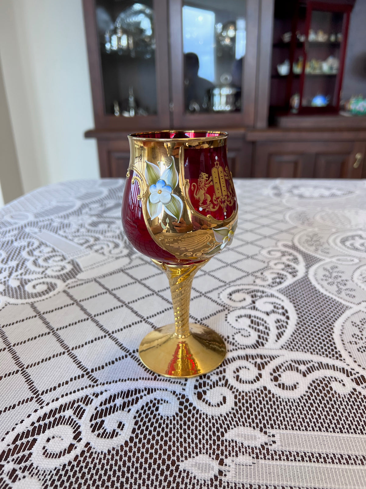 Murano Glass Made in Italy Judaica Goblet- 6.5"