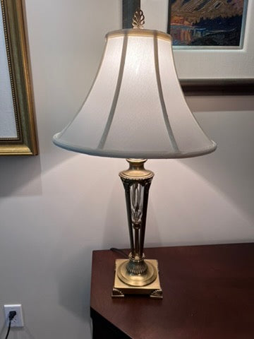 Vintage Wildwood Brass & Crystal Table Lamp