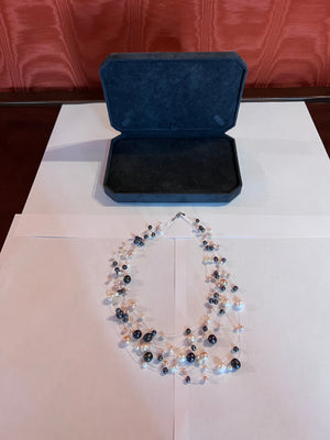 Layered Freshwater Pearl Necklace, Sterling Silver Clasp