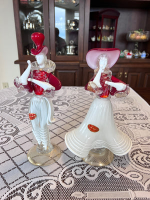 Pair of New Arte 90 Murano Glass 'Dancing Hat Couple'