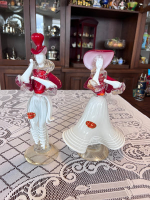 Pair of New Arte 90 Murano Glass 'Dancing Hat Couple'