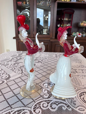 Pair of New Arte 90 Murano Glass 'Dancing Hat Couple'