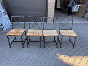 4 IKEA Wicker Seat Dining Chairs