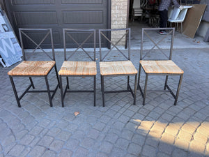 4 IKEA Wicker Seat Dining Chairs