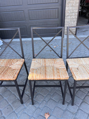 4 IKEA Wicker Seat Dining Chairs
